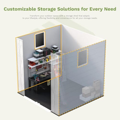 6X6 FT Plastic Outdoor Storage Shed with Floor