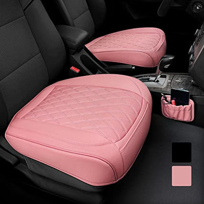 2 Pack Leather Front Car Seat Bottom Covers Pink (2 Count)