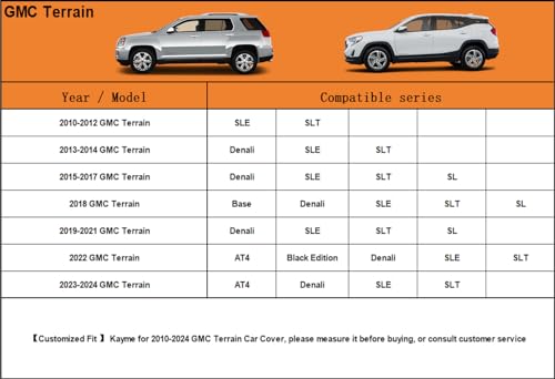 7 Layers Waterproof SUV Car Cover for GMC Terrain 2010