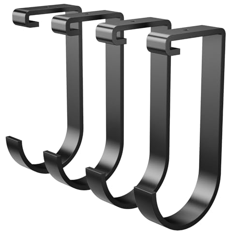 Heavy-Duty 4-Pack Overhead Garage Ceiling Storage Hooks, Add-On Storage Flat Hook Accessory for Hanging Bikes and More, Supports Up to 53lbs (4 Count)