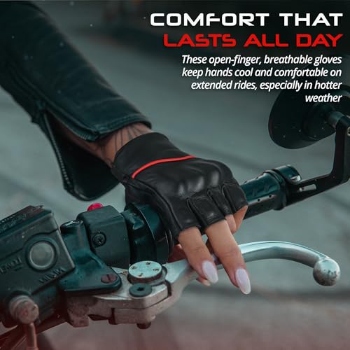 Motorcycle Gloves Men's Leather Motorbike Gloves Touchscreen Function