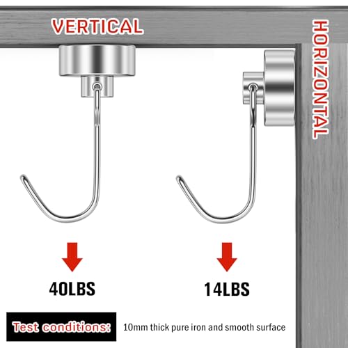 10 Pack Silver Magnet Hooks (10 Count)