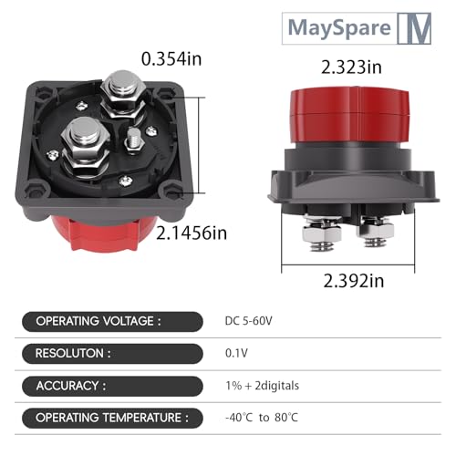 Upgrade DC 5 60V Battery Disconnect Switch with Digital Voltmeter