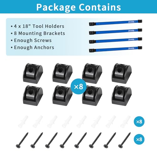 4 Pieces 18" Magnetic Tool Holder Strip (4 Count)