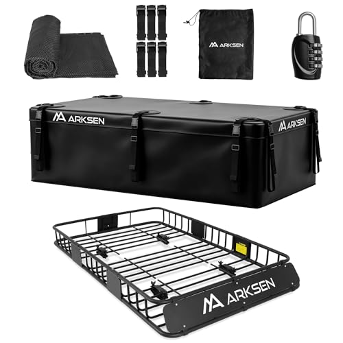 64" x 39" x 6" Roof Rack Basket with Extension&Waterproof Bag