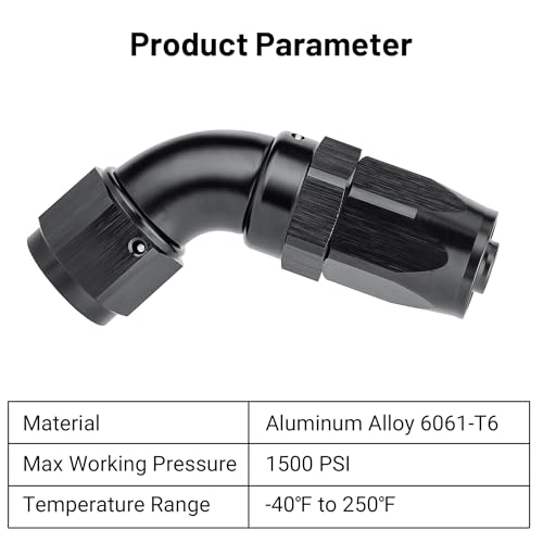 8AN 60 Degree One Piece Full Flow Hose End Fitting Swivel for CPE Braided Hose