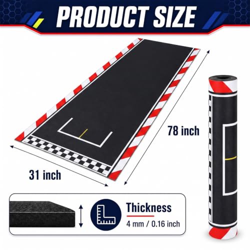 Motorcycle Mat Garage Floor Rug Washable Parking Mats for Garage Floors Non Slip Oil Absorbent Pad Rubber Backing Layer Protects Floor