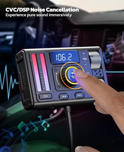 Bluetooth 5.3 Car Adapter with Air Vent Installation & DSP Noise Cancellation