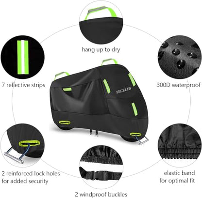 Motorcycle Cover Waterproof Outdoor for 108" Touring Cruiser