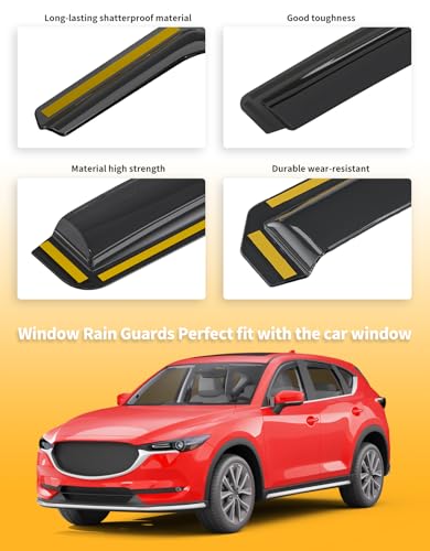 in Channel Window Visors Rain Guards for Mazda CX5 CX (4 Count)