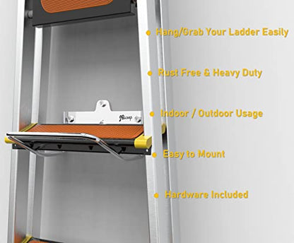 2 Ladder Hooks Wall Mount for Ladder Storage Strollers and Folding Chair