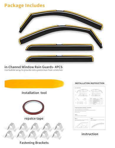 Window Visors Rain Guards for Chevy Silverado (4 Count)