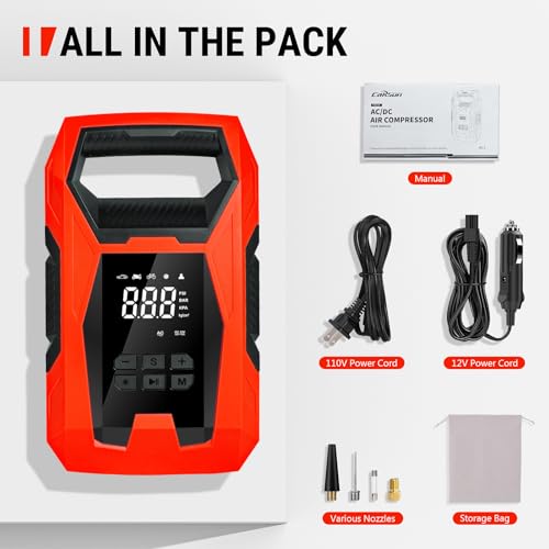 AC DC Tire Inflator Portable Air Compressor