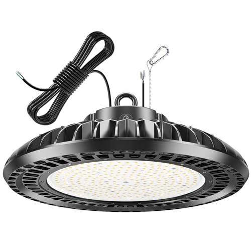 400W LED High Bay Light 56000LM 5000K 120VAC UFO Light IP65 Waterproof Dimmable Commercial Bay Lighting for Workshop