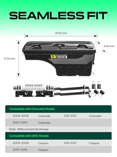 Driver & Passenger Side Truck Bed Storage Tool Box for Chevy
