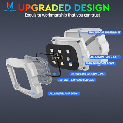 C2 MAX 8 Pods RGB+IC Chasing Rock Lights with White Housing