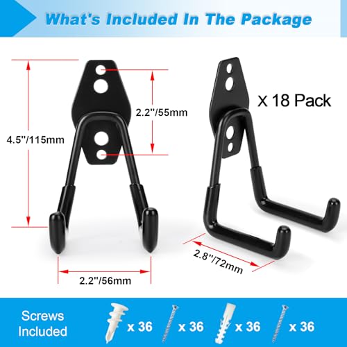 18 Pack Garage Hooks Heavy Duty (18 Count)