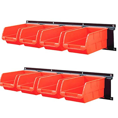 8 Bin Wall Mounted Plastic Storage Bins Hanging Organizer Bins