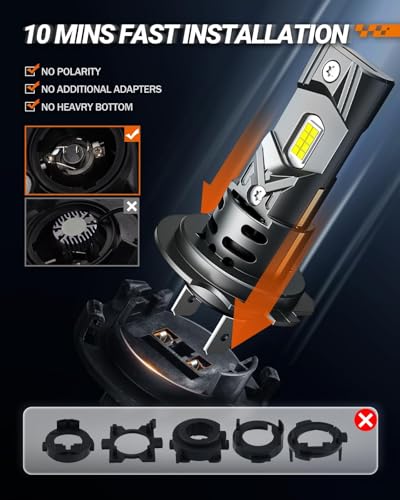 H7 Fog Bulbs or DRL 60000LM 99% Compatibility for ATVs & Powersports
