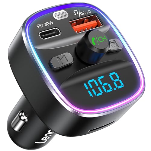 Bluetooth 5.4 FM Transmitter Car Adapter 48W PD Fast Charging
