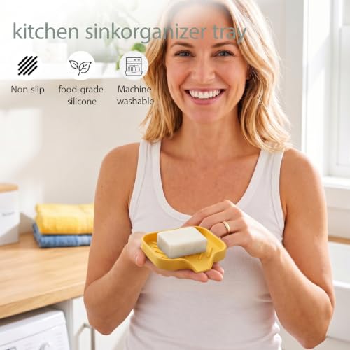 Silicone Soap Dish with Drain Spout