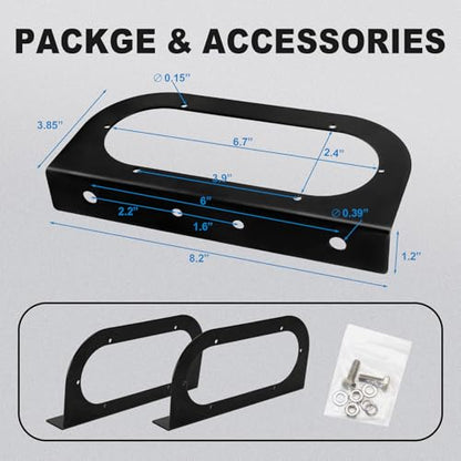 T012 Trailer Light Bracket for 6 Inch Oval LED Trailer Lights (2 Count)
