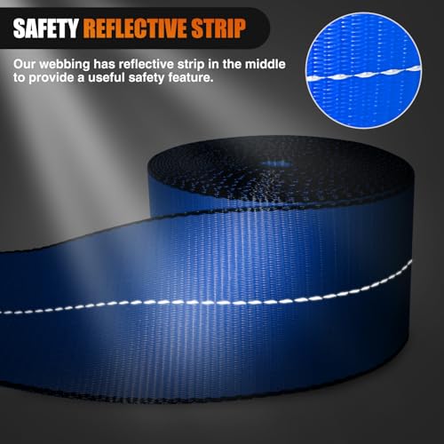 Truck Straps 4" x 30' Heavy Duty Tie Down with Flat Hooks