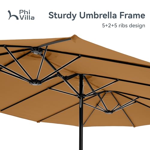 15ft Large Outdoor Patio Umbrella with Base Included