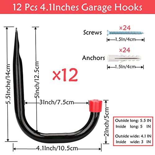 12 Pack Garage Storage J Hooks (12 Count)