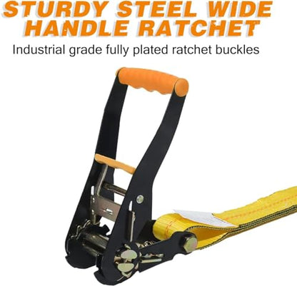 Complete Axle Straps Tie Down Kit 2" x10' Heavy Duty Vehicle Tie Down Strap