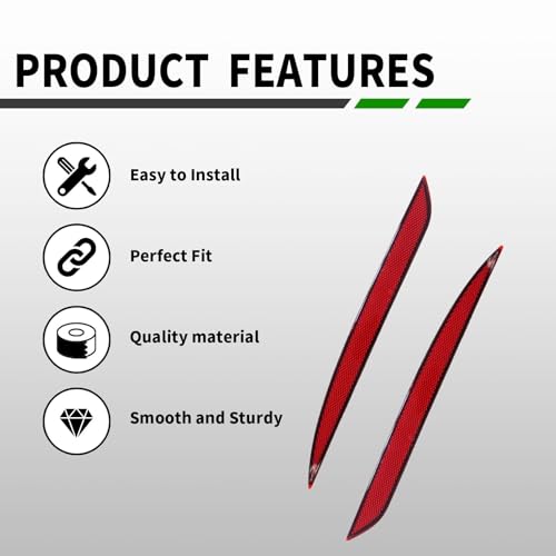 Tail Rear Bumper Reflector Red Compatible with Model Y 2000 (2 Count)