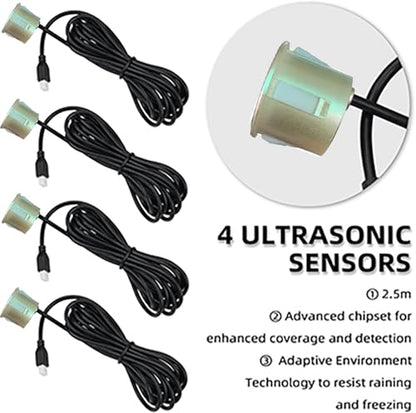 Parking Sensor Kit Backup Sensor Kit Reverse Sensor for Car 20 Color Options for Probes Adjustable Alarm Volume Professional Sensore de Reversa para Carro Safe Driving Assistant Champagne Gold