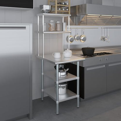 Stainless Steel Work Table with 2 Shelves