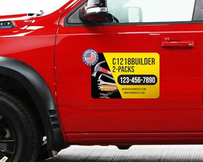 Builder and Contractor Customizable Car Magnets and Decals (2 Count)