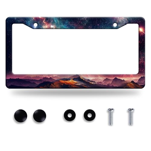 Galaxy Mountain License Plate Frame Stainless Steel Car Accessory 6x12 Inch