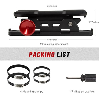 Quick Release Fire Extinguisher Mount for Vehicle with 4 Pcs Clamps