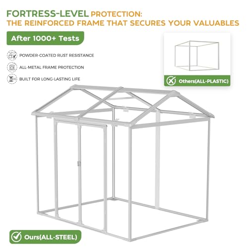8x6 FT Resin Plastic Outdoor Storage Shed with Floor