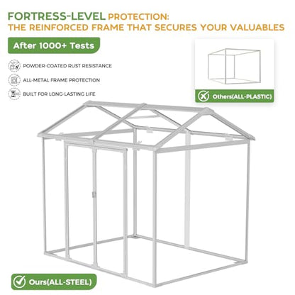 8x6 FT Resin Plastic Outdoor Storage Shed with Floor
