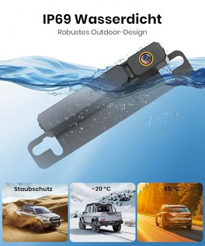5" Solar Wireless Rear View Camera 2 Mins Installation HD1080P