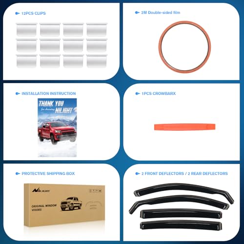Vent Window Visors for Altima 2019 2020 2021 2022 2023 2024 2025 (4 Count)