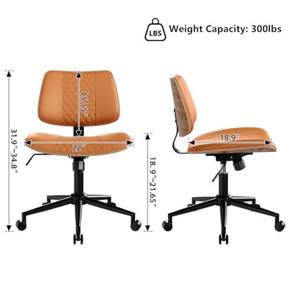 Modern Armless Office Chair with Wheels