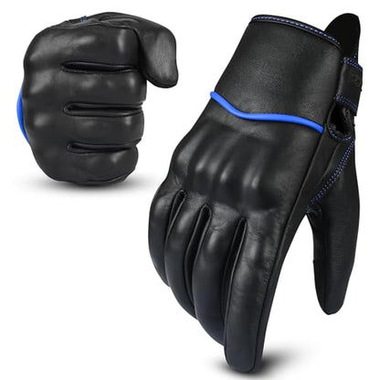 Motorcycle Gloves Men's Leather Motorbike Gloves Touchscreen Function