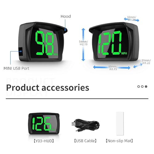 GPS Digital Speed Meter Speedometer HUD with MPH Speed Head Up Display for All Cars