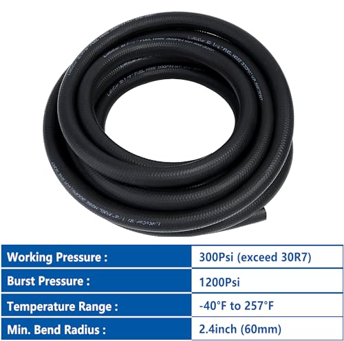 Rubber Fuel Hose Line Push Lock 1 (25 Foot)