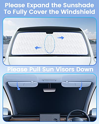 Windshield Shade Custom Fit for Nissan Frontier 2022 2023 2024 2025 2026 Car Accessories Sun Shade Front Windshield Sun Visor Foldable Thicker 5