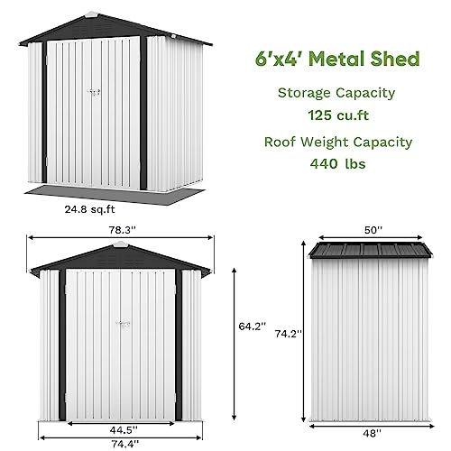 6x4 FT Outdoor Storage Shed