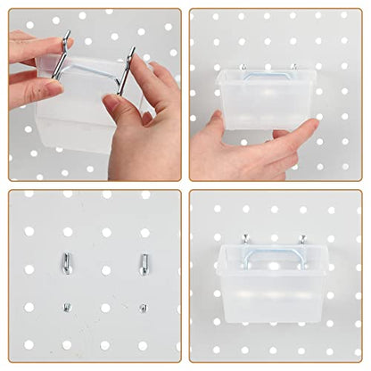 20 Pcs Pegboard Bins and Cups with Hooks and Loops Peg Assortment Organizer Accessories Various Tool Organizer Pegboard Baskets Set for Garage Workshop Workbench Office