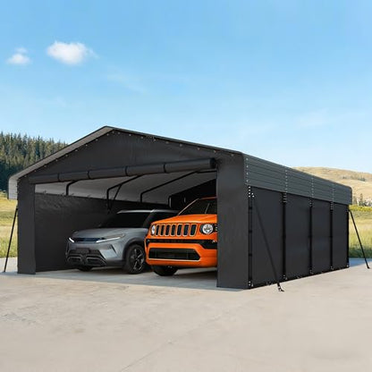 20 x 20 FT Metal Carport with Roll