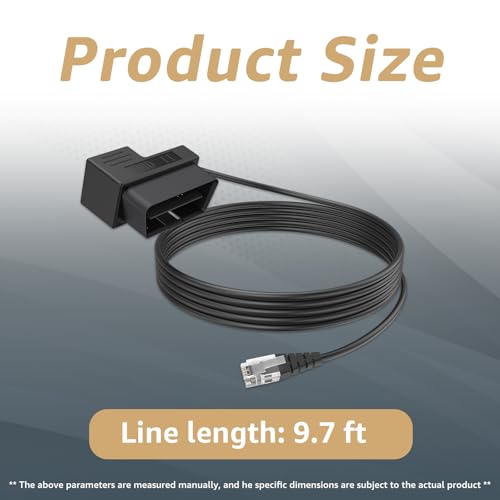 OBDII to RJ11 for Escort Radar Detector Power Cord for MAX 360 (9.8 Foot)