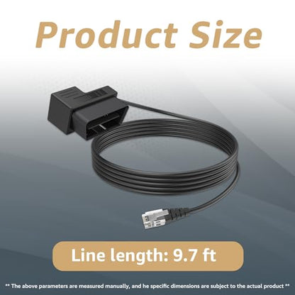OBDII to RJ11 for Escort Radar Detector Power Cord for MAX 360 (9.8 Foot)